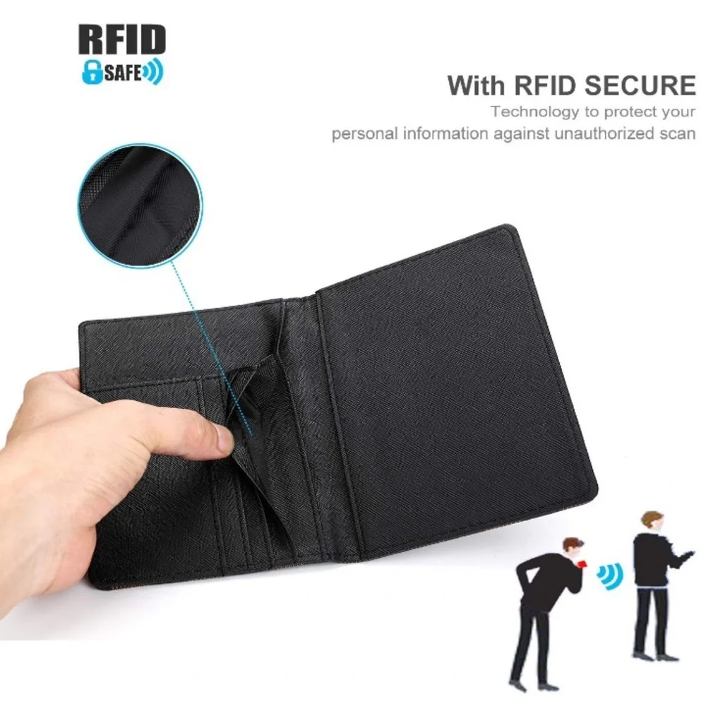 Lux MEN’S BLACK checkered  RFID Passport Holder